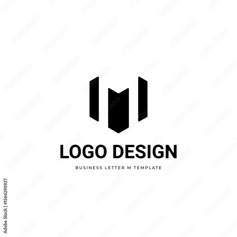 Fototapeta premium Letter M Business Negative Space Logo Template