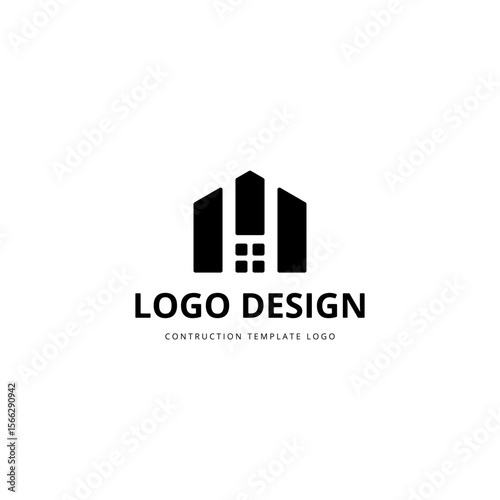 Letter M for Building Construction Logo Template. Real Estate Icon.
