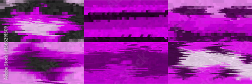 Pixel purple background for retro game or design. Purple bit effect error screen. Old game retro background. Vector illustration