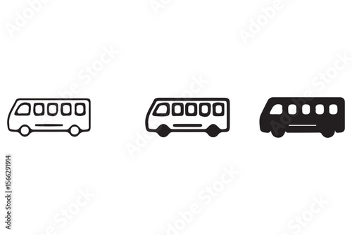Bus icon set vector. bus sign and symbol. transport