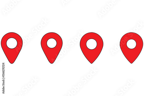 
Location pin icon set. Map navigation line style symbol. Gps location sign