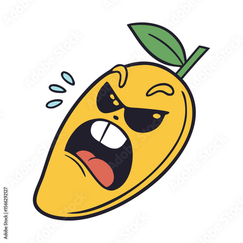 Mango With Funny Cartoon Face