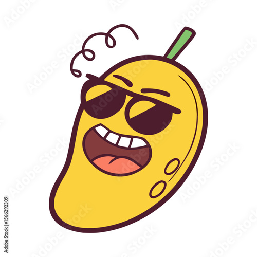 Mango With Funny Cartoon Face