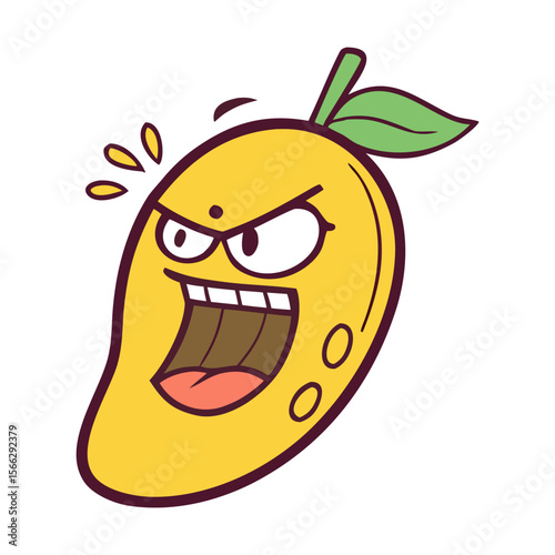 Mango With Funny Cartoon Face