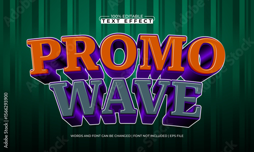 promo wave editable text effect with a sale and offer text style