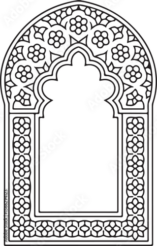 Islamic Wedding Arch Frame Vector Set

