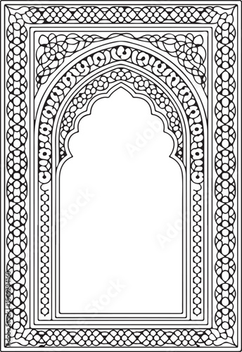 Islamic Wedding Arch Frame Vector Set

