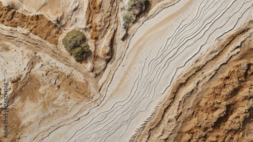 Wallpaper Mural An aerial view reveals a textured desert landscape with sandy patterns Torontodigital.ca