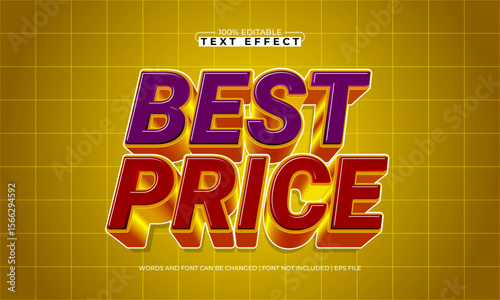best price editable text effect with a sale and offer text style