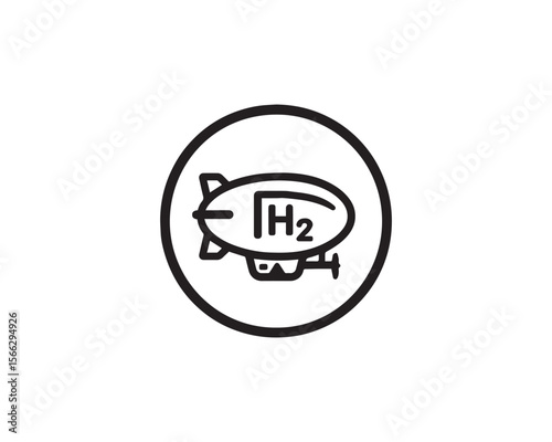 Airship icon vector art illustration.