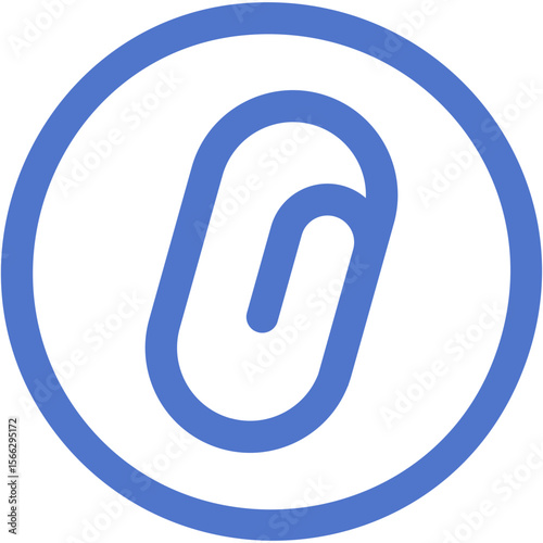 Minimal Blue Business Icon – Paperclip