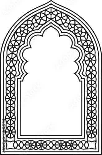 Islamic Wedding Arch Frame Vector Set

