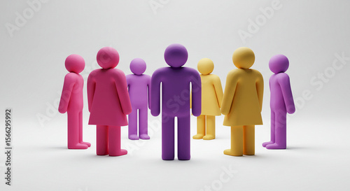Wallpaper Mural Colorful group of abstract people figures standing together   Torontodigital.ca