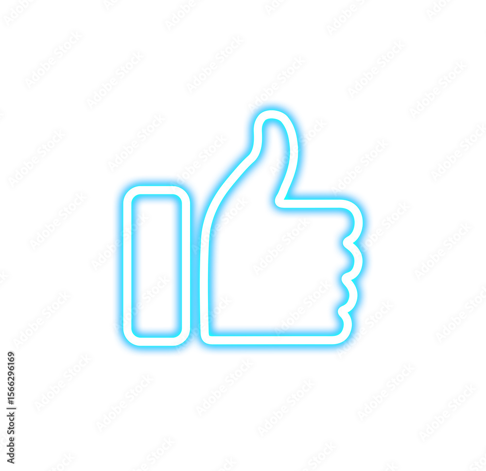 Obraz premium Neon Like Button Icon