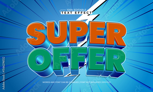 super offer editable text effect with a sale and offer text style
