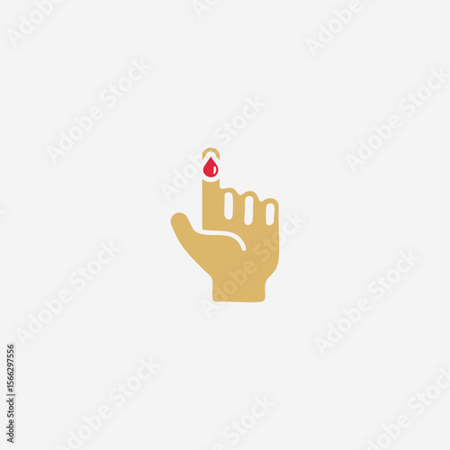 Blood  Sample Test icon logo flat vector design