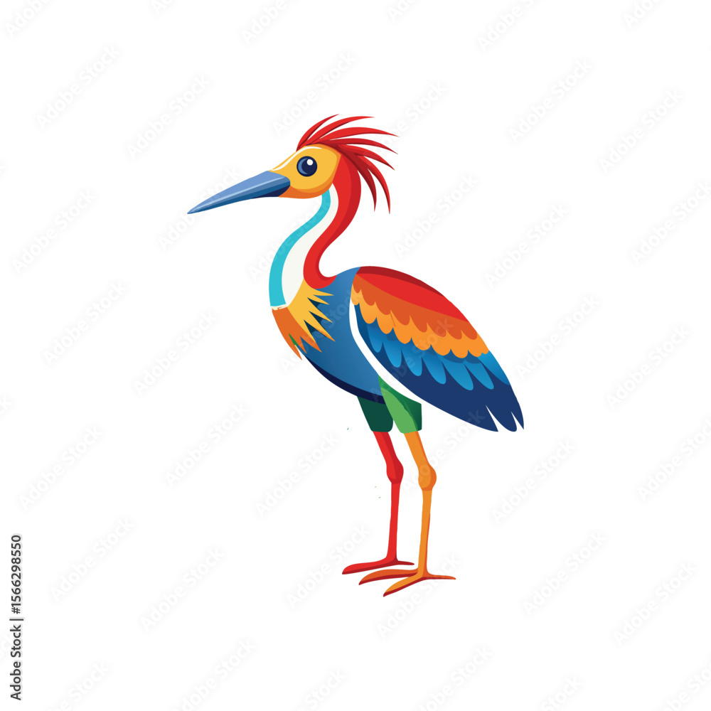 Obraz premium Coloring Seabird, Wading Bird, Tropical Bird, Animal Icon, Logo, Illustrations Vector