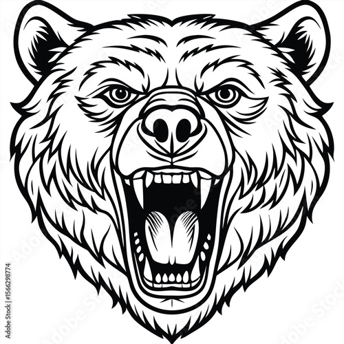 Angry bear head graphic