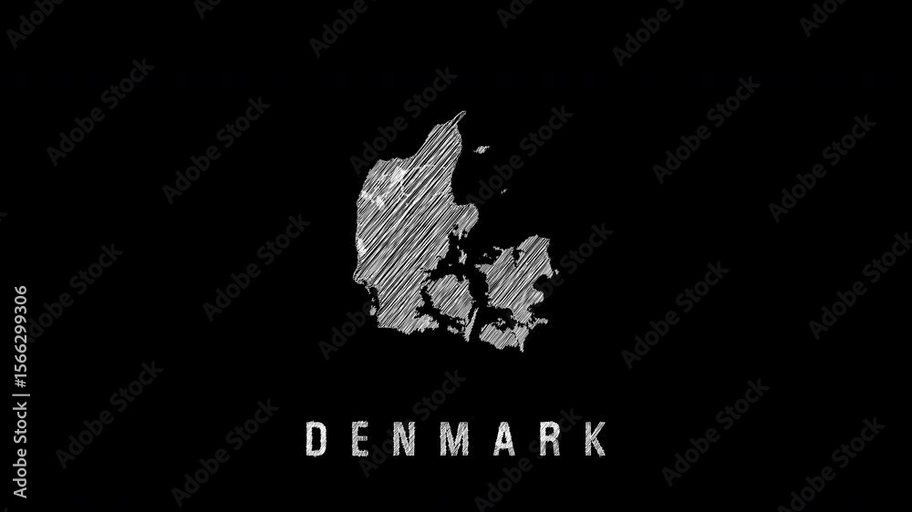 Denmark sketch map with country label