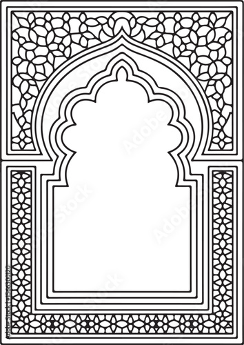 Islamic Wedding Arch Frame Vector Set

