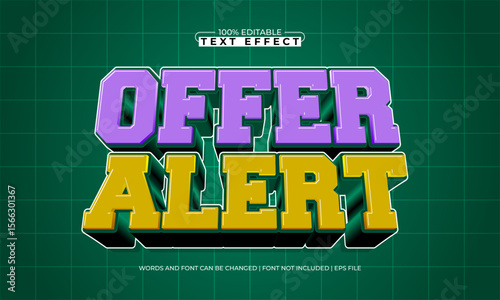 offer alert editable text effect with a sale and offer text style