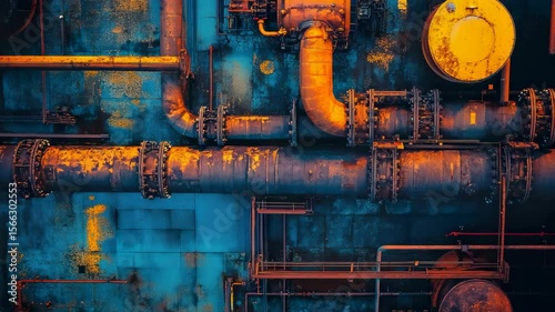 Industrial Machinery in Motion - Factory Pipes and Valves