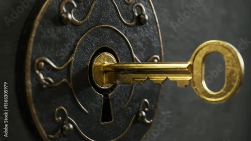 Glowing Key Unlocks Mysterious Door with Magic Energy