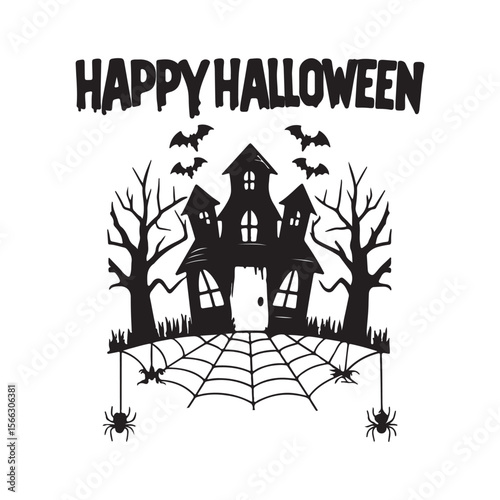 halloween house vector illustration