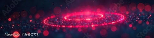 Glowing Circles Illuminate Dark Abstract Background Mysterious Energy and Technology Concept