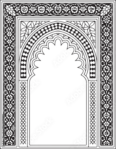 Islamic Wedding Arch Frame Vector Set

