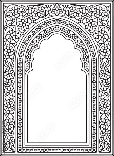 Islamic Wedding Arch Frame Vector Set


