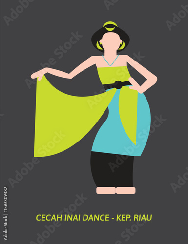 Cecah Inai Dance Vector – Traditional Malay Wedding Ritual Dance from Riau, Indonesia