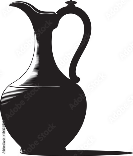 ewer silhouette line art illustration premium quality