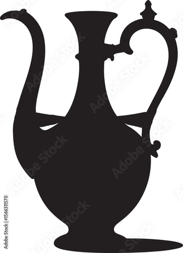 ewer silhouette line art illustration premium quality