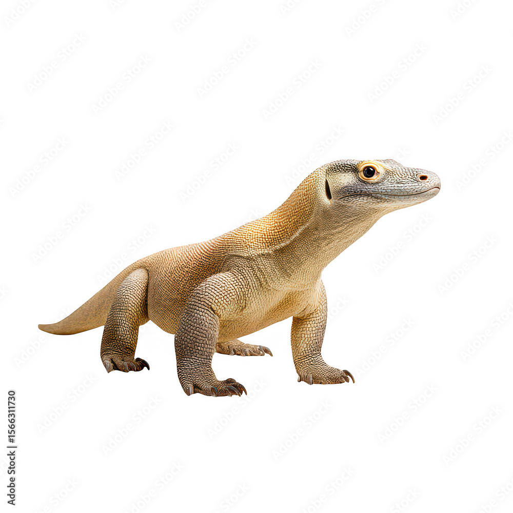 Obraz premium Komodo Dragon Reptile Tan Scales isolated on a transparent background 1