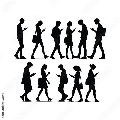 people with smartphones