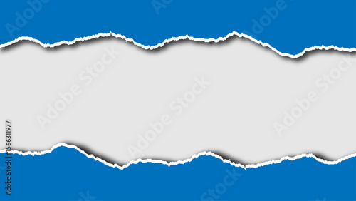 Blue Ripped paper background. Illustration of orange ripped paper with place for your image or text. blue torn paper with white copy space. Vector available. 