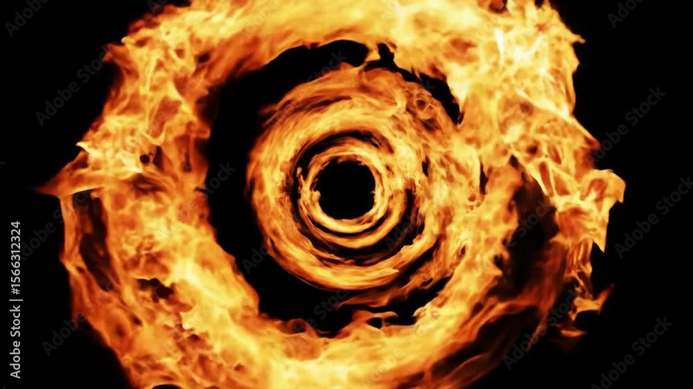 custom made wallpaper toronto digitalAbstract burning spiral of bright orange flames on black background