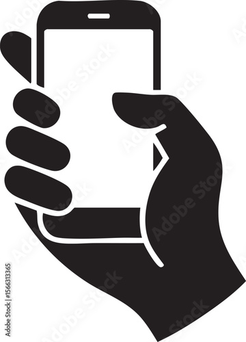 Hand Holding Smartphone Icon Representing Mobile Technology Communication Touchscreen Device Connection Messaging App And Digital Access

