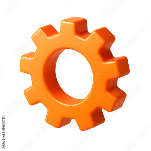 3D Orange Cogwheel Gear For Settings And Tools Transparent Background