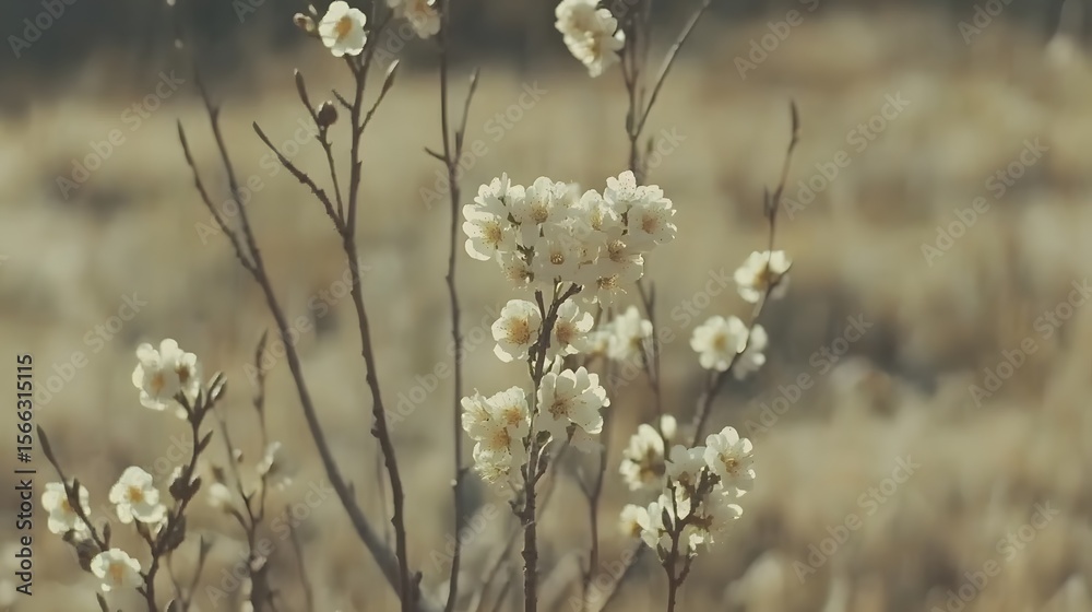Delicate White Blossoms on Branch Spring Nature Delicate White Blossoms on Branch Spring Nature