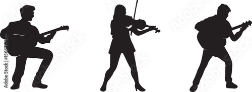 Violin Players Silhouette