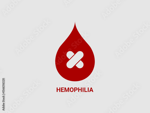 a red blood drop with a white bandage cross inside