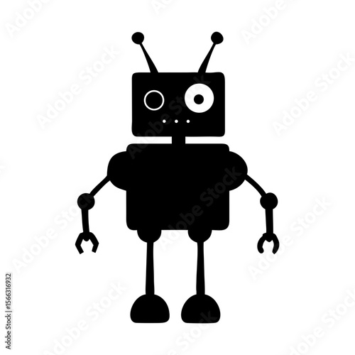 android robot with blank sign