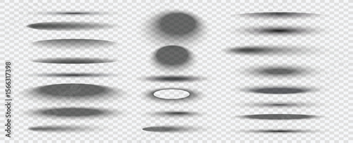 oval round shadows circular realistic transparent gradient shapes decent vector templates collection