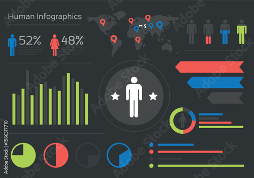 Modern Human Data Visualization and Infographics Set

