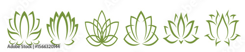 lotus icons flowers yoga floral blossoms