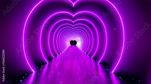 Neon heart shape tunnel 
