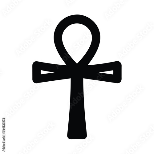 Black Ankh Symbol Icon Vector Illustration