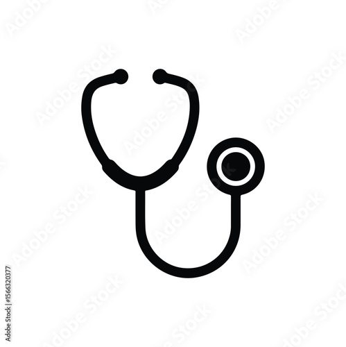 stethoscope isolated on white Stethoscope Icon Sign vector Medical Checkup Symbol in Black and White